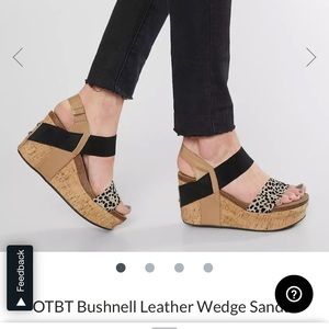 OTBT Bushnell Wedges, Leopard and Beige. Size 5.5. In great used condition